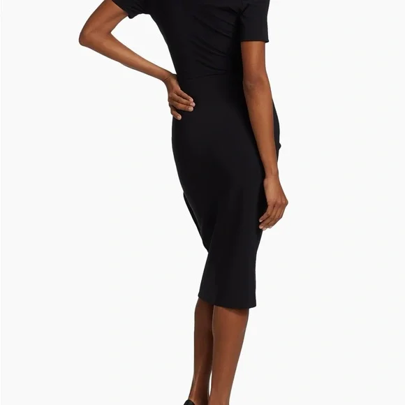 CHIARA BONI LA PETITE ROBE Silveria Draped Off-The-Shoulder Dress Black 42 (6) - Picture 5 of 6